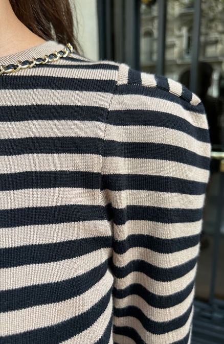 Strepen Trui Chain Taupe – shoparchief, foto 6