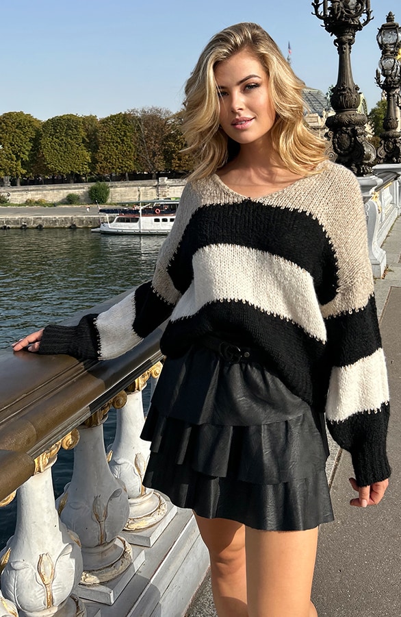 Trui Met Banen Beige – shoparchief, foto 7