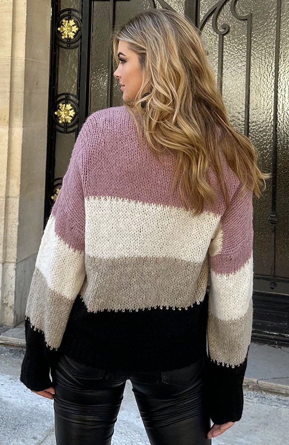 Trui Met Banen Mauve – shoparchief, foto 5