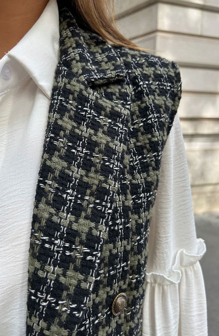 Tweed Luxury Gilet Army – shoparchief, foto 10