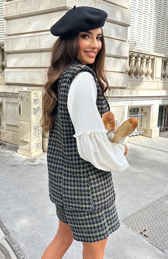 Tweed Luxury Gilet Army – shoparchief, foto 5