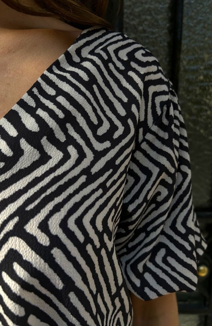 V-hals Pofmouwen Blouse Print – shoparchief, foto 6