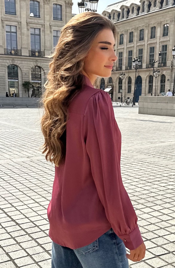 Zijden Dames Blouse Dust Roze – shoparchief, foto 4