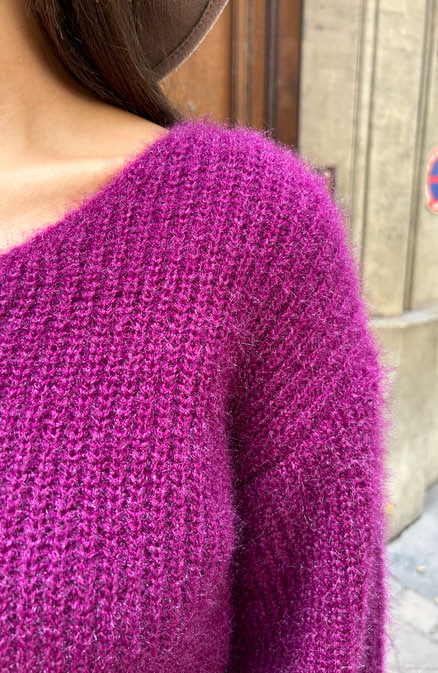 Fluffy Trui Pofmouwen Magenta – shoparchief, foto 5