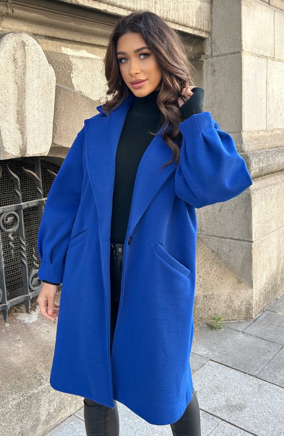 Luxury Oversized Coat Kobalt – shoparchief, foto 5