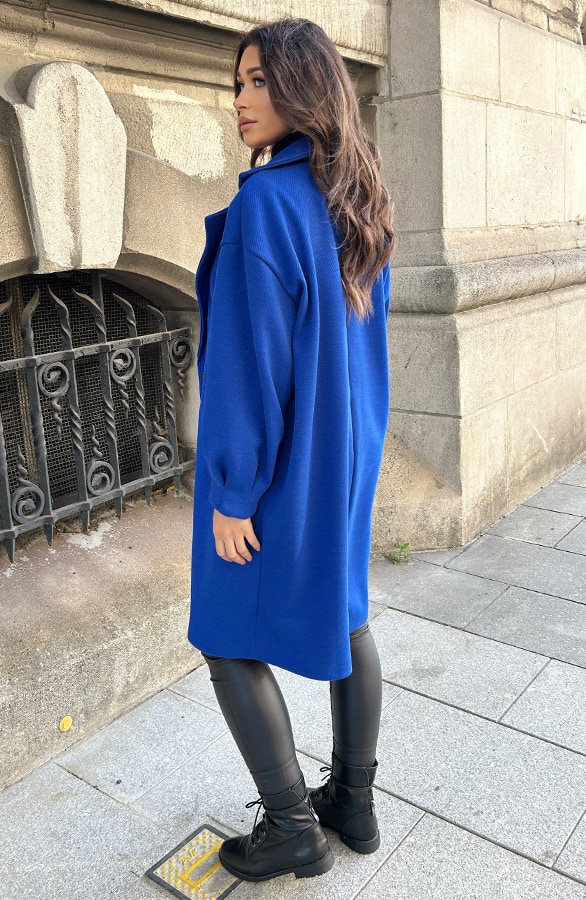 Luxury Oversized Coat Kobalt – shoparchief, foto 6