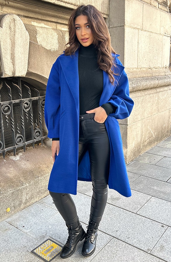 Luxury Oversized Coat Kobalt – shoparchief, foto 3