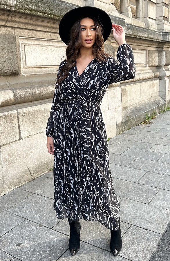 Maxi V-hals Jurk Print – shoparchief, foto 5