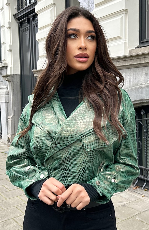 Oversized Limited Snake Jacket Green – shoparchief, foto 4