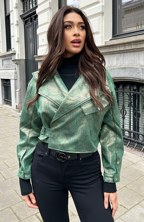 Oversized Limited Snake Jacket Green – shoparchief