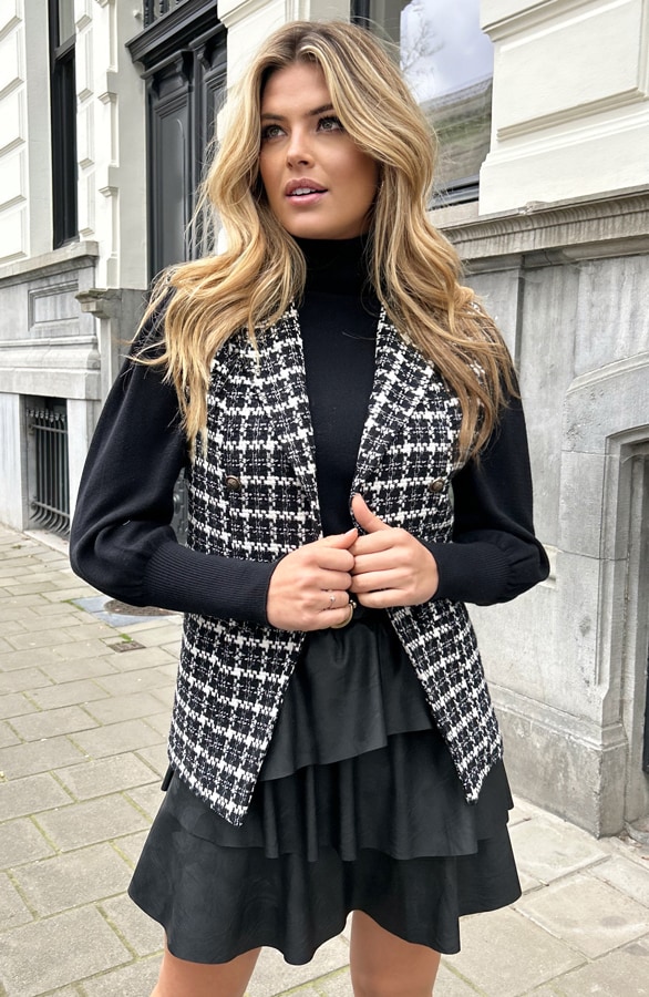 Tweed Luxury Gilet Black – shoparchief, foto 3