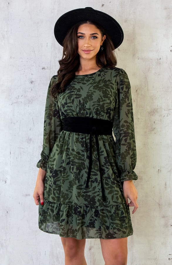 Botanical Ruffle Jurk Army – shoparchief, foto 2
