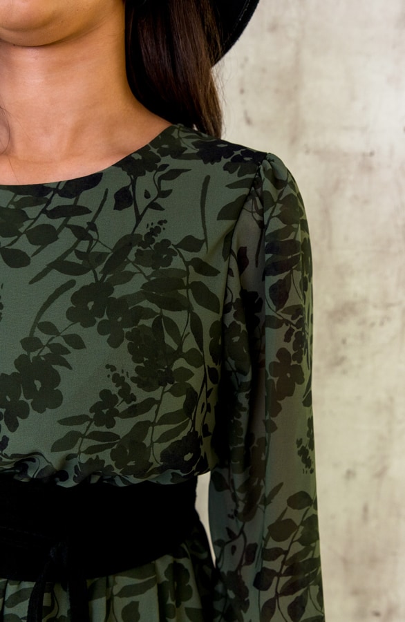 Botanical Ruffle Jurk Army – shoparchief, foto 7