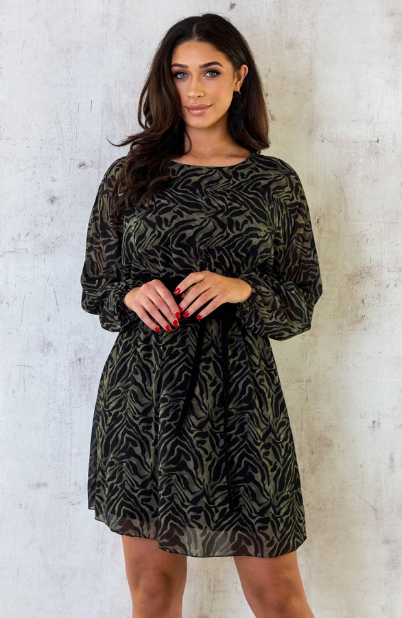 Casual Print Jurk Army – shoparchief, foto 2