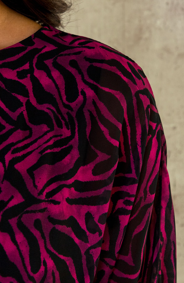 Casual Print Jurk Magenta – shoparchief, foto 4