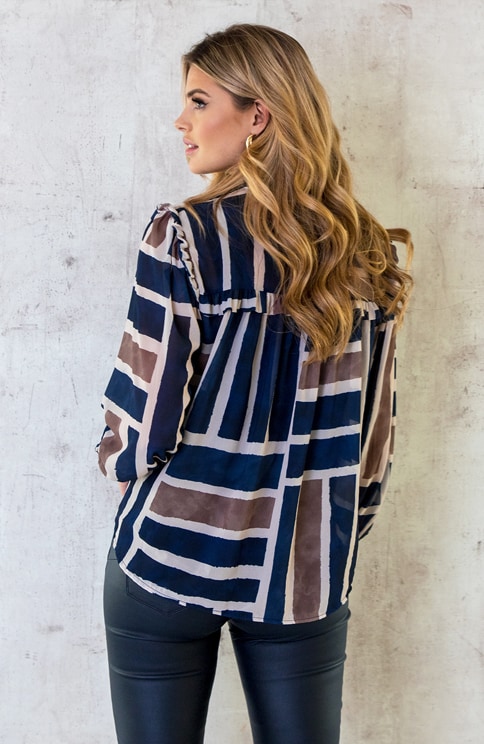 Chiffon Blouse Navy – shoparchief, foto 3