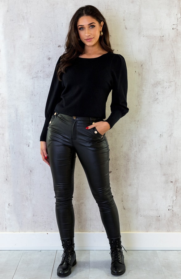 Coating Jeans Knopen Zwart – shoparchief, foto 10