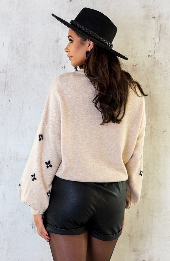 Diamond Flower Sweater Beige – shoparchief, foto 4
