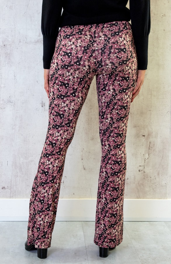 Flared Broek Bloemenprint Dust Roze – shoparchief, foto 10