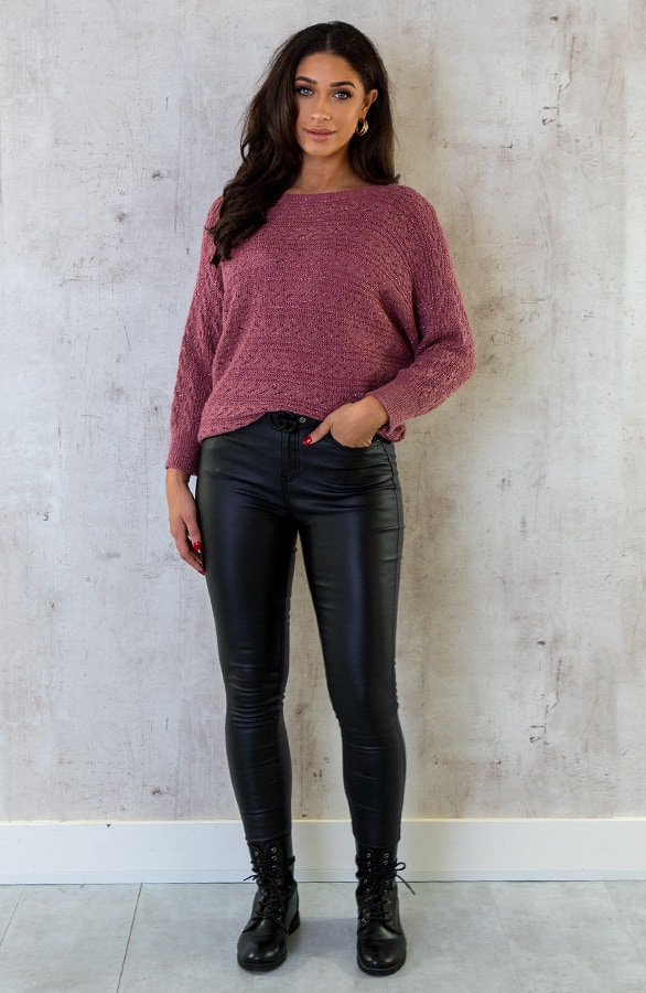 Gehaakte Top Lurex Longsleeve Dust Roze – shoparchief, foto 6
