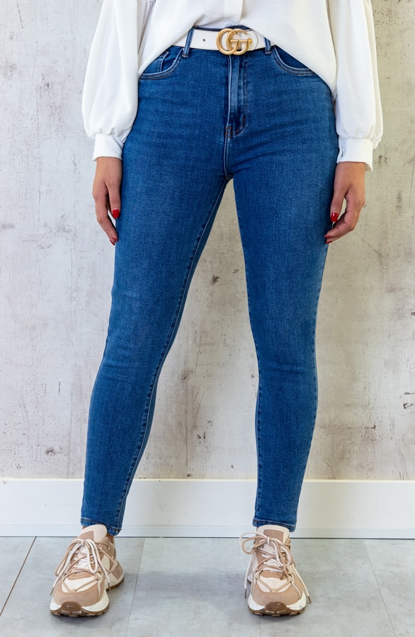 High Waisted Push Up Jeans Blue – shoparchief, foto 2