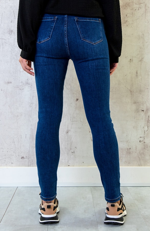 High Waisted Push Up Jeans Dark Blue – shoparchief, foto 4