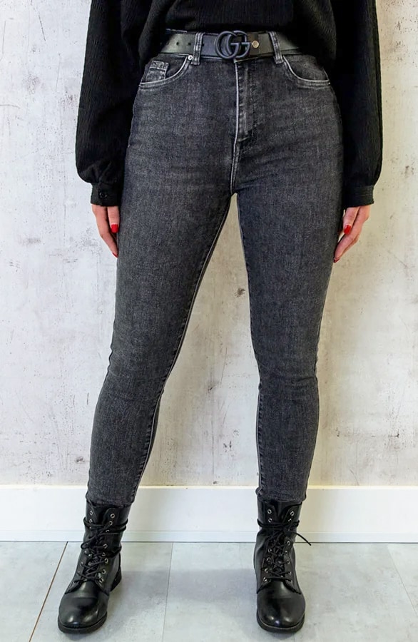 High Waisted Push Up Jeans Dark Grey – shoparchief