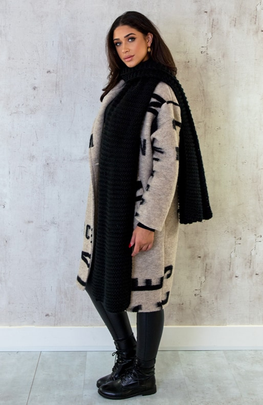 Knitted Sjaal Ultra Zwart – shoparchief, foto 8