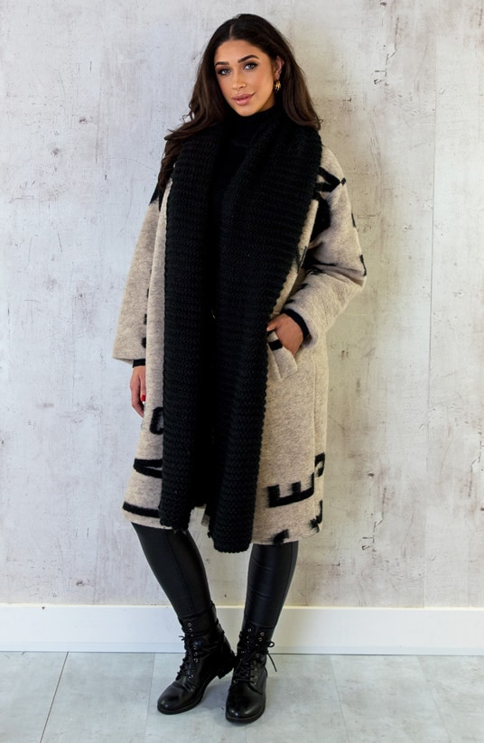 Knitted Sjaal Ultra Zwart – shoparchief, foto 9