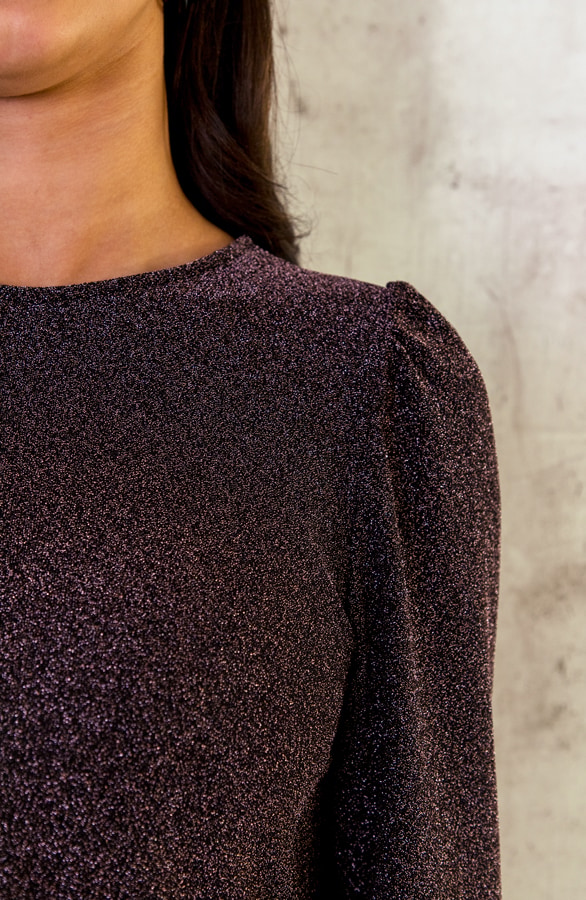 Lurex Ruffle Jurk Rosé – shoparchief, foto 7