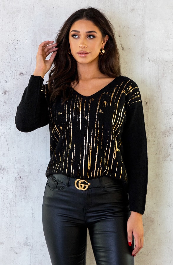 Metallic Soft Trui Zwart – shoparchief, foto 3