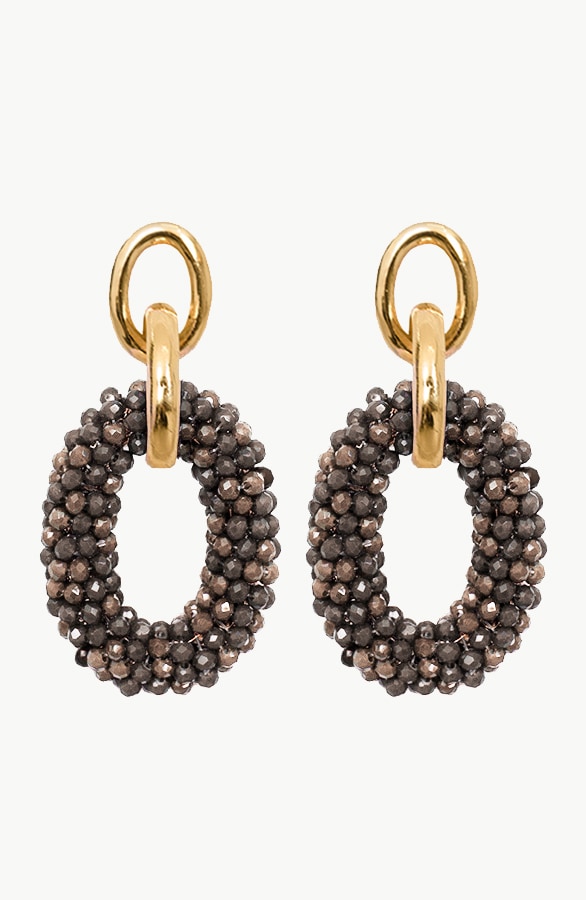 Oval Luxury Oorbellen Bronze – shoparchief