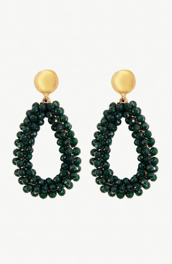 Oval Luxury Oorbellen Smaragd – shoparchief