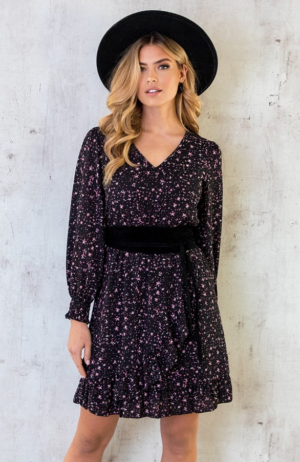 Romantic V-hals Jurk Print – shoparchief, foto 2