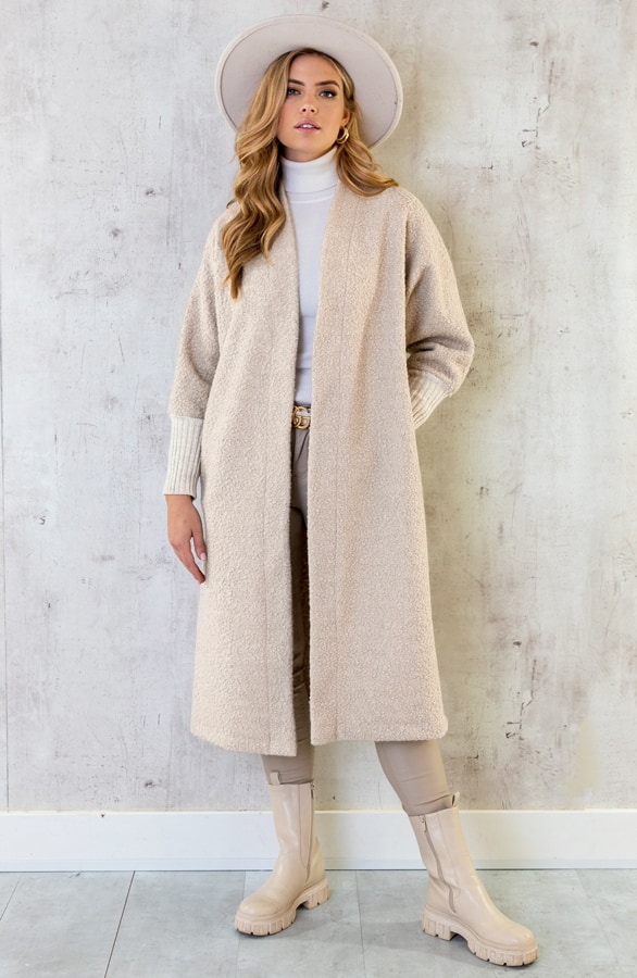 Soft Teddy Vest Lang Beige – shoparchief