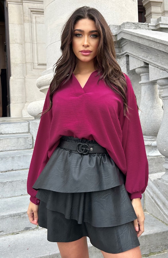 V-Hals Blouse Rome Magenta – shoparchief