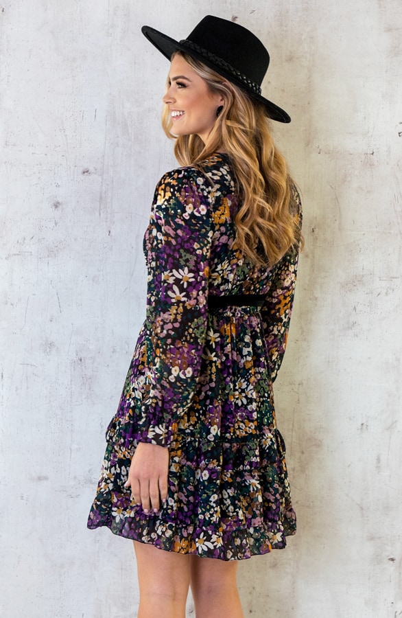 V-Hals Jurk Colorful Flower – shoparchief, foto 4