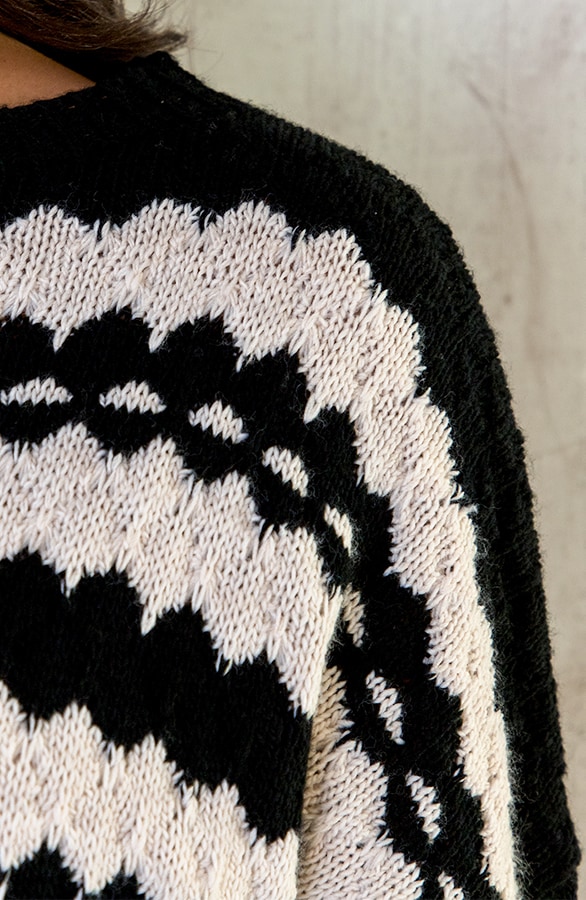 Boho Knitted Sweater Zwart – shoparchief, foto 12