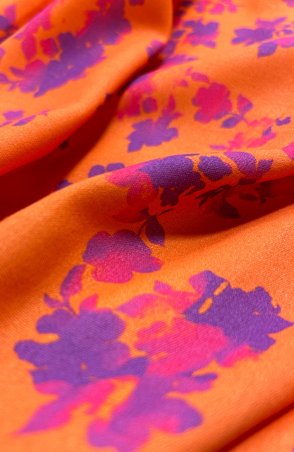 Florence Flower Print Jurk Oranje Paars – jurken, foto 9