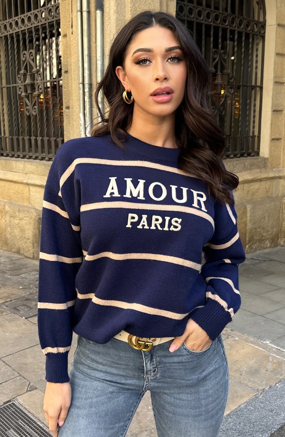 Amour Paris Sweater Marine – shoparchief, foto 2
