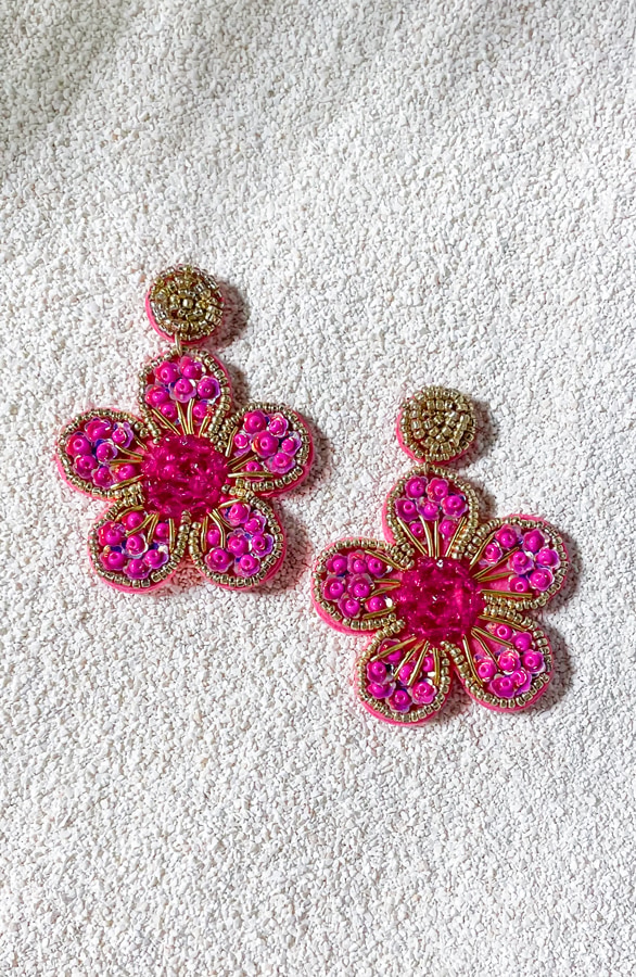 Boho Oorbellen Fuchsia – shoparchief, foto 2