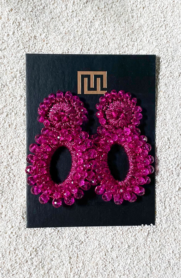 Crystal Luxury Oorbellen Fuchsia – shoparchief, foto 3