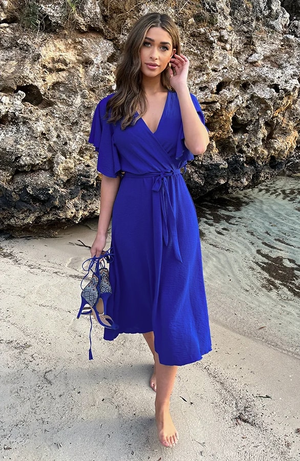 Florence Midi Kleid Kobalt, Kleider