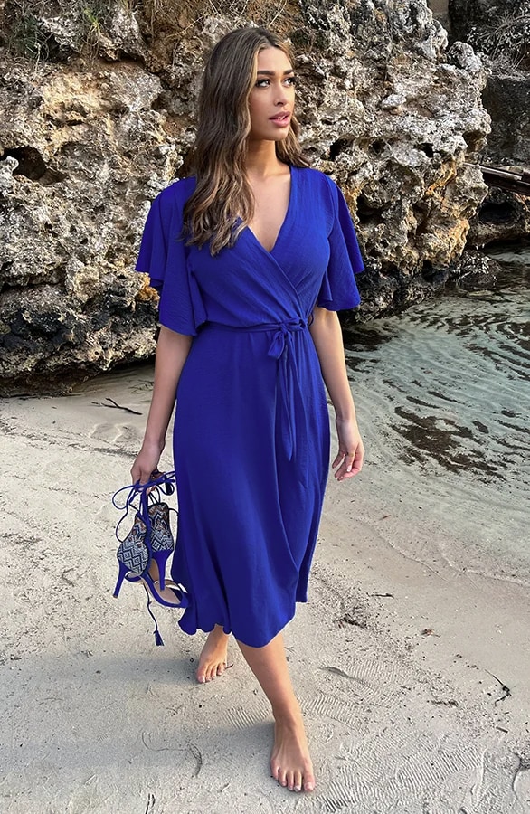 Florence Midi Kleid Kobalt, Kleider, Foto 3