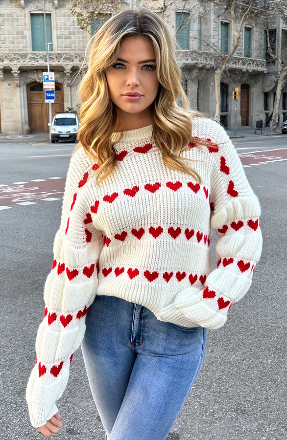 Hartjes Trui Wit Rood – shoparchief