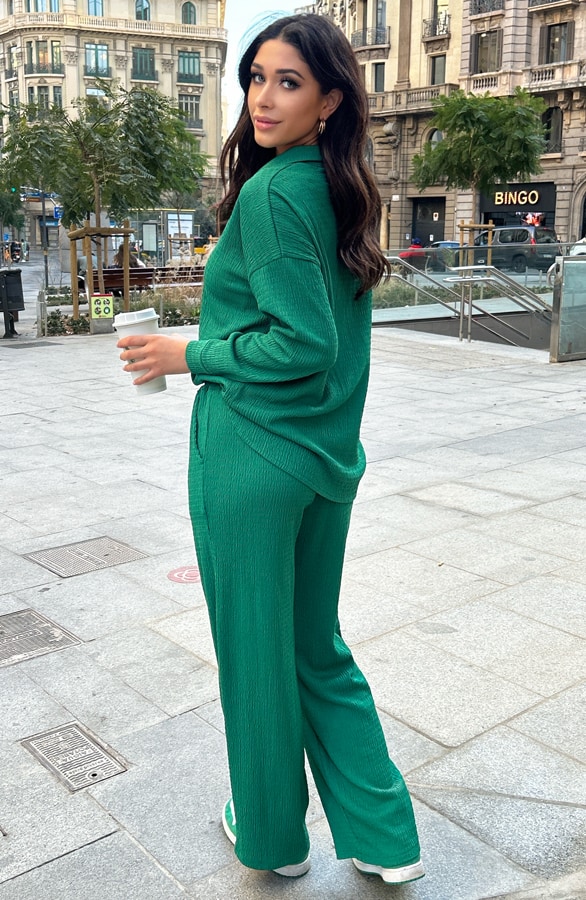 LA Knopen Blouse Bright Green – shoparchief, foto 5