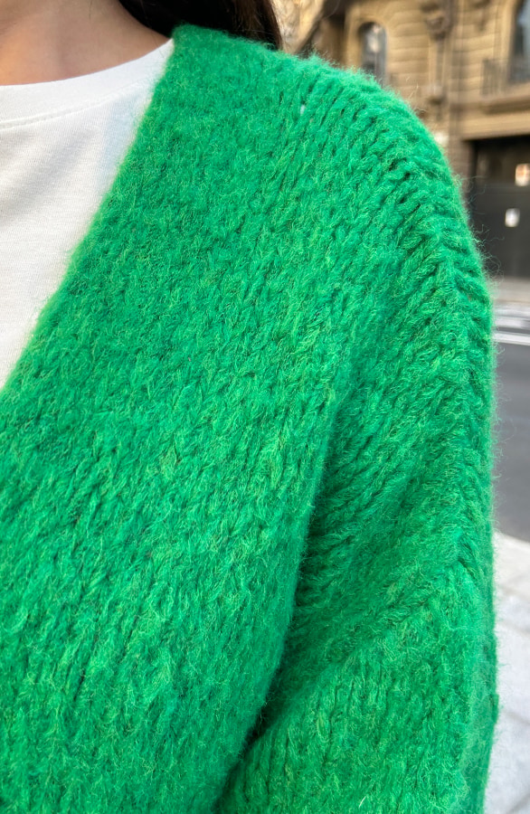 Oversized Knitted Vest Bright Green – shoparchief, foto 6
