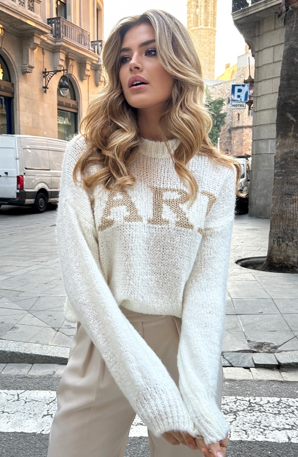 Oversized Soft Trui Paris Ecru – shoparchief, foto 5