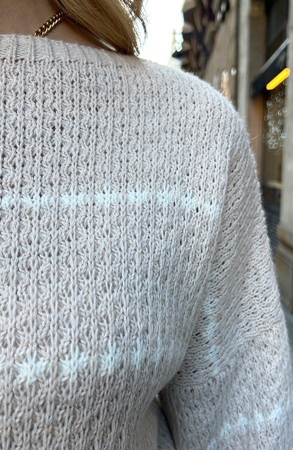 Oversized Stipjes Trui Light Beige – shoparchief, foto 4