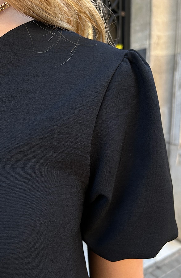 Pofmouwen Top Valencia Zwart – shoparchief, foto 5